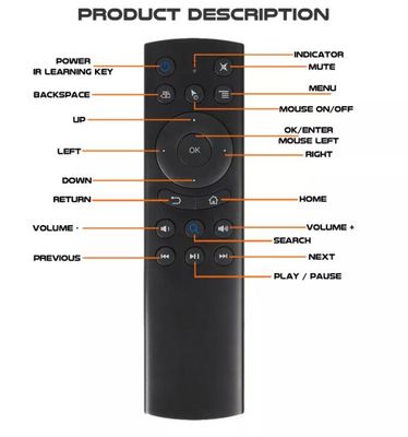 मल्टीफंक्शनल IR लर्निंग ब्लूटूथ वॉयस रिमोट कंट्रोल DC 2.2v-3.6v