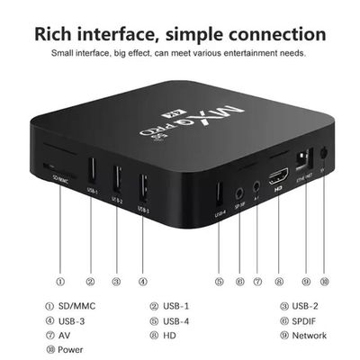 नेटवर्क क्वाड कोर प्लेयर 3D 4K  OTT बॉक्स MXQ PRO स्मार्ट बॉक्स 1+8G