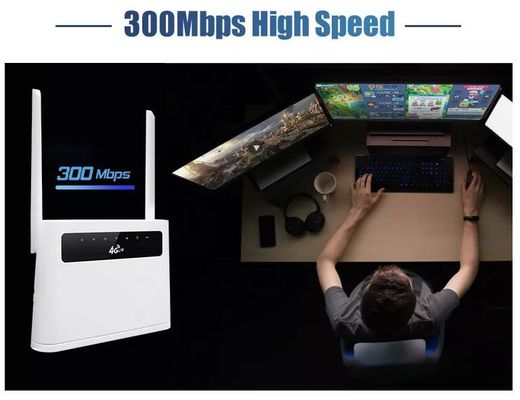 सिम कार्ड फाइबर ऑप्टिक मोडेम राउटर 4g LTE Wifi 300Mbps वायरलेस Wifi ODM