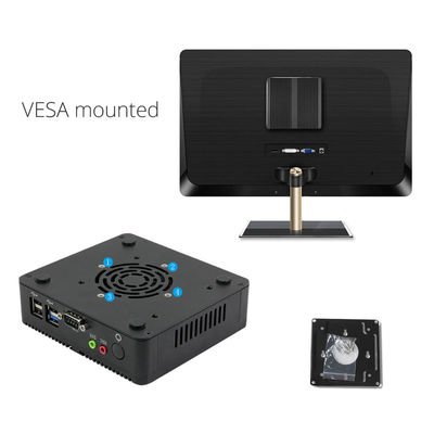 फैनलेस Linux Pfsense इंडस्ट्रियल मिनी वर्कस्टेशन कंप्यूटर PC N2930 300Mbps VGA RS232