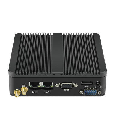 फैनलेस Linux Pfsense इंडस्ट्रियल मिनी वर्कस्टेशन कंप्यूटर PC N2930 300Mbps VGA RS232