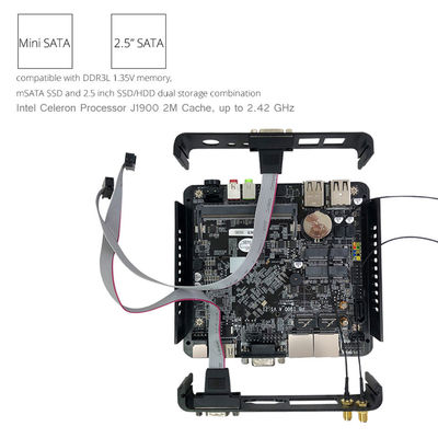 फैनलेस Linux Pfsense इंडस्ट्रियल मिनी वर्कस्टेशन कंप्यूटर PC N2930 300Mbps VGA RS232