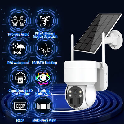 GSM Tuya सोलर डिजिटल CCTV स्मार्ट PTZ कैमरा सिम कार्ड के साथ