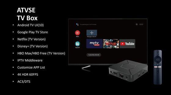स्मार्ट 4k ओटीटी गूगल टीवी बॉक्स क्वाड कोर ऑलविनर H313 Android10.0 ATV