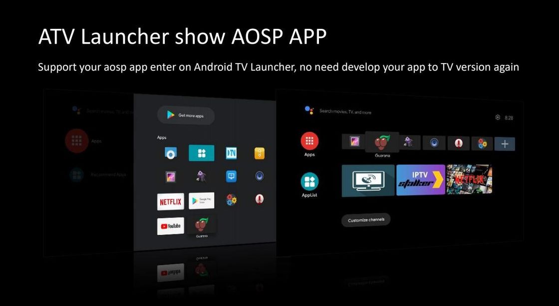 स्मार्ट 4k ओटीटी गूगल टीवी बॉक्स क्वाड कोर ऑलविनर H313 Android10.0 ATV